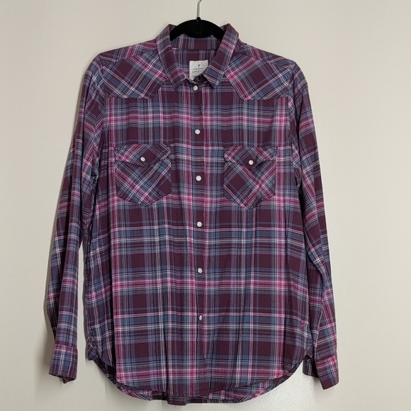 American Eagle Outfitters Tops - American Eagle Vintage Boyfriend Plaid Shirt Large